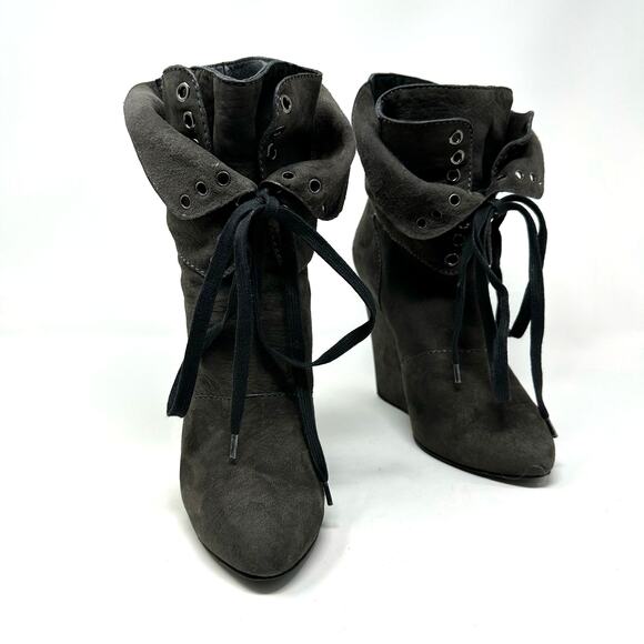 Giuseppe Zanotti for Thankoon Wedge Boot with Lace Up Flap - Picture 2 of 12